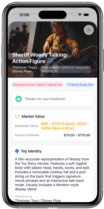 Toy Identifier App Interface